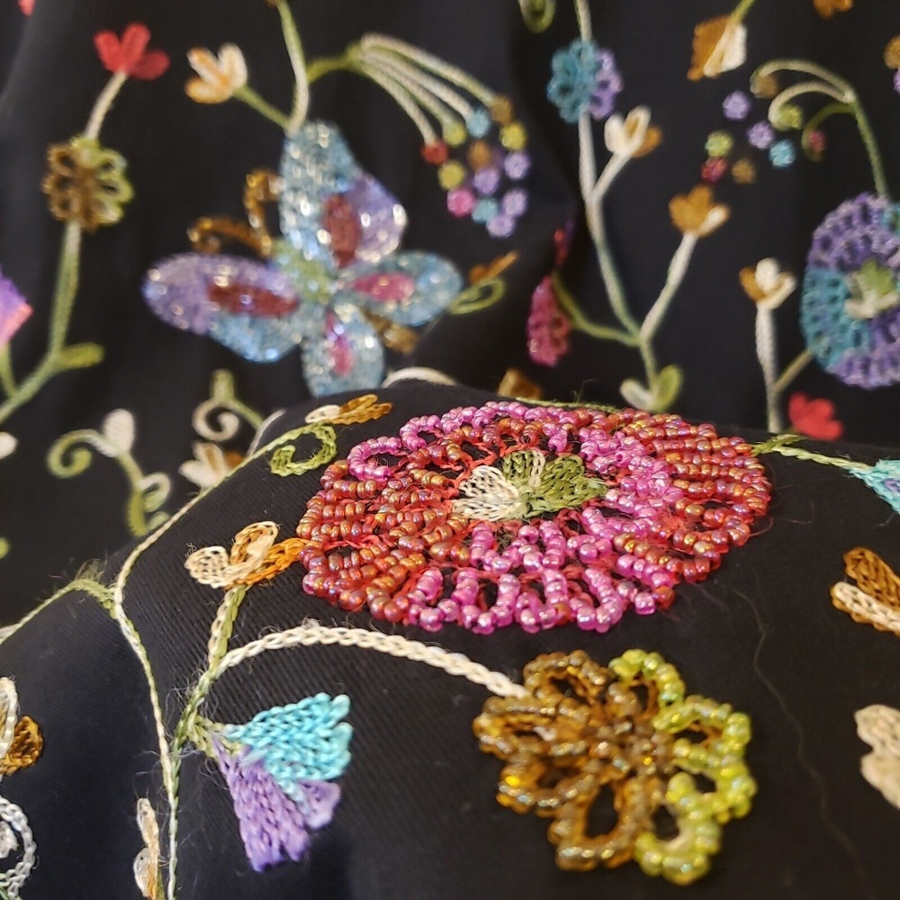 Quacker Factory NWOT Women's Embroidered Beaded Jacket Size Medium - Picture 6 of 10